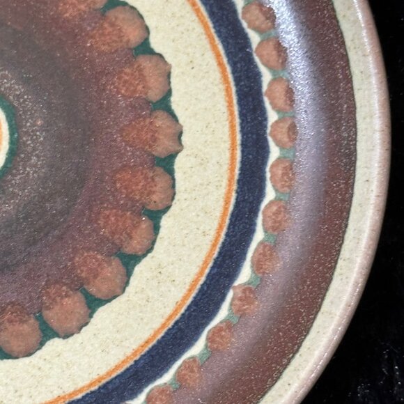 Mid Century Ceramic Plate With Intricate Circular Pattern Design 4 3/4" Round - Picture 2 of 8